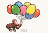 Curious George Cartoon Postcard by Classico San Francisco #342-030
