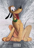 Pluto Metallic Cartoon Postcard Walt Disney by Classico SF #406-886