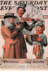 CHRISTMAS CAROL, Norman Rockwell Artwork Postcard, Sat Eve Post, #611-034