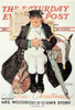 THE CHRISTMAS GOOSE, Norman Rockwell Artwork Postcard, Sat Eve Post, #611-041