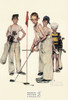 SPORTING BOYS - MISSED!, Norman Rockwell Artwork Postcard, Golf, #611-070
