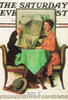 THE BREAKFAST TABLE, Norman Rockwell Artwork Postcard, Sat Eve Post, #611-102
