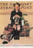 RETURNING FROM CAMP, Norman Rockwell Postcard, Sat Eve Post, #611-112