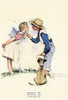 YOUNG LOVE - BEGUILING BUTTERCUP, Norman Rockwell Art Postcard, #611-149