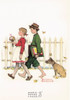 YOUNG LOVE - A SCHOLARLY PACE, Norman Rockwell Artwork Postcard, #611-151