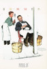 A HELPING HAND - SWATTER'S RIGHTS, Norman Rockwell Art Postcard, #611-159
