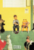 GARFIELD VISITS NORMAN ROCKWELL-AT THE VET'S Art Postcard, #611-204