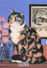 Cat With Houses, Susan Powers Cat Illustration Postcard, Classico SF #633-001