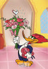 Woody Woodpecker with Flowers Postcard, Classico San Francisco #643-029