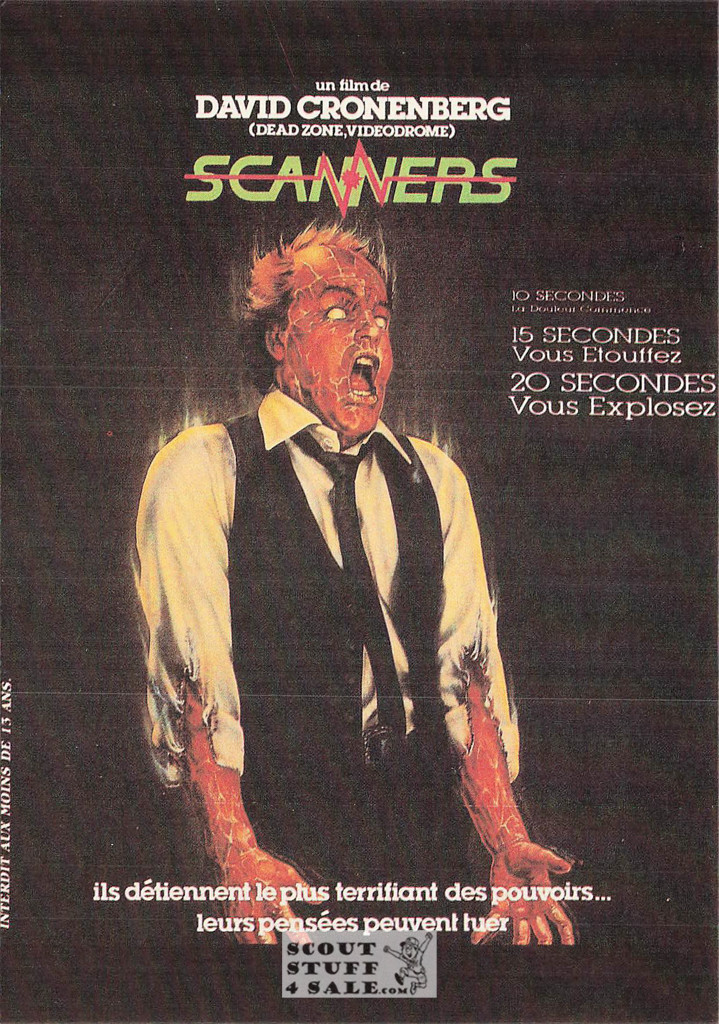 Scanners French Movie Poster Postcard, Editions Nugeron #NE256