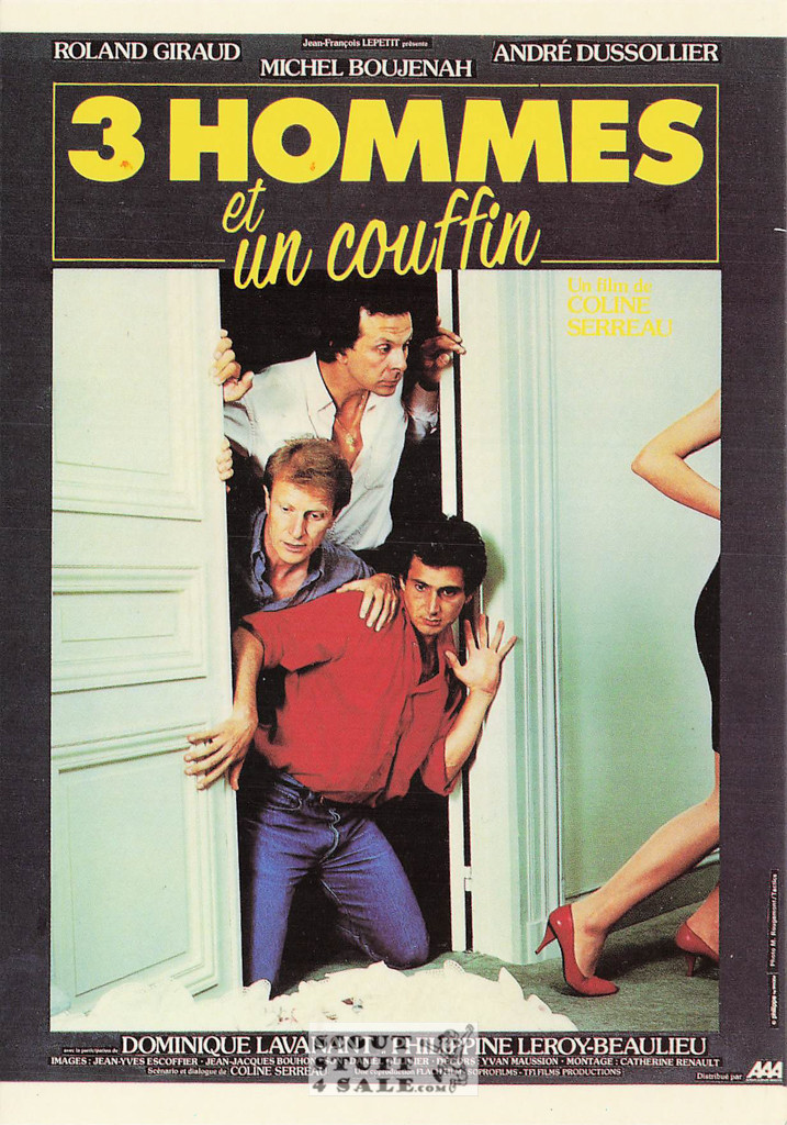 3 Men and a Cradle French Movie Poster Postcard, Editions Nugeron #NE290