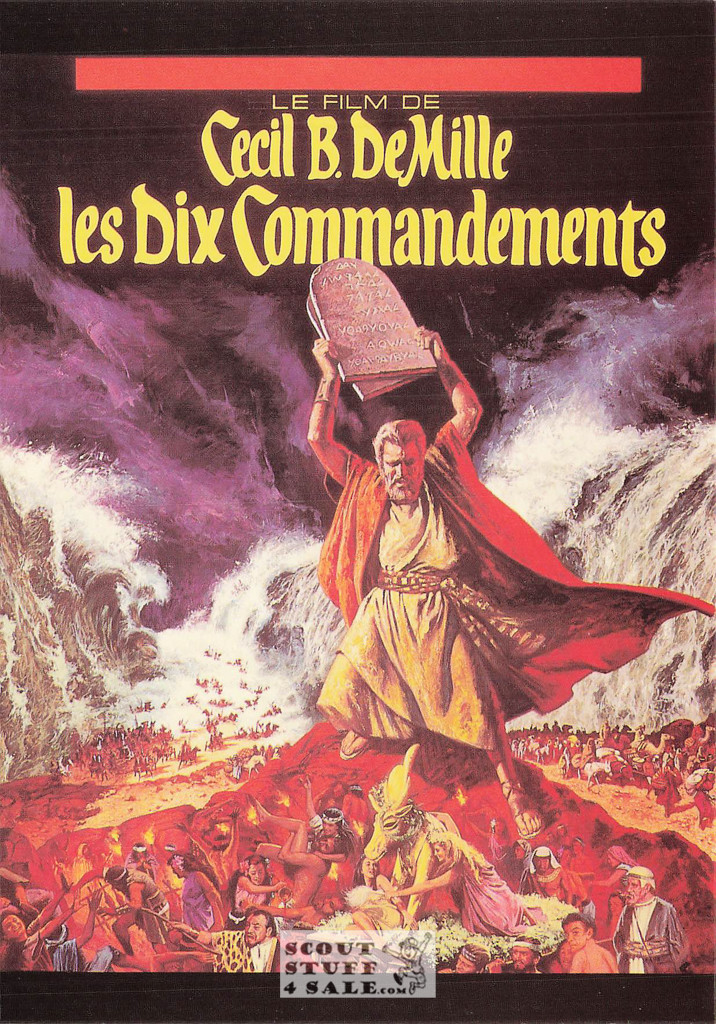 The Ten Commandments French Movie Poster Postcard, Editions Nugeron #NE304