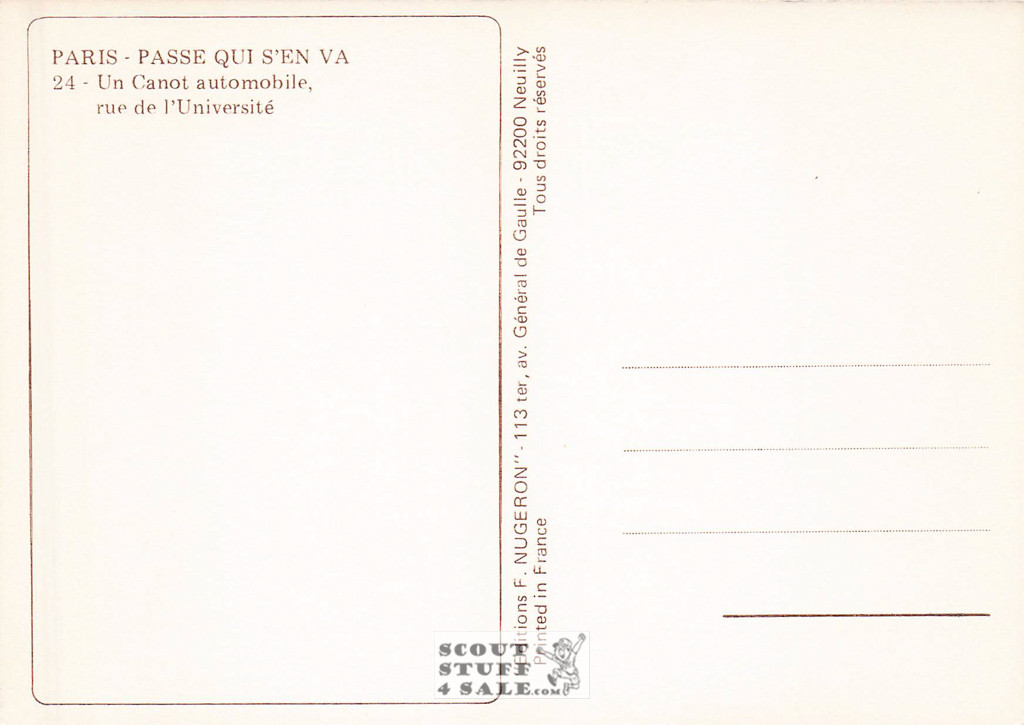 1900's Paris Photography Postcard, Editions Nugeron #PARIS24