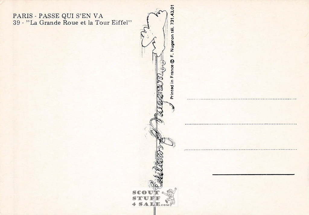 1900's Paris Photography Postcard, Editions Nugeron #PARIS39