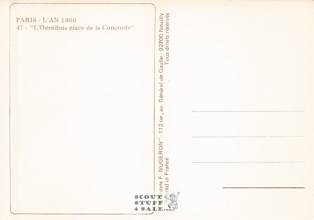 1900's Paris Photography Postcard, Editions Nugeron #PARIS47