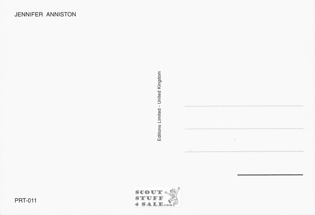 Jennifer Anniston British Postcard, Editions Nugeron #PRT11
