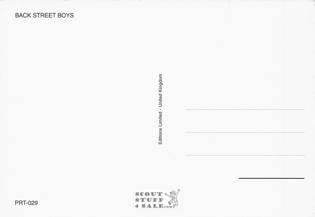 Back Street Boys British Postcard, Editions Nugeron #PRT29