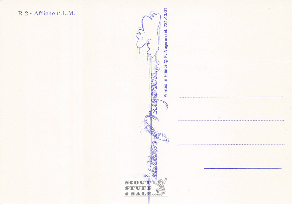 1900's French Travel Promotion Poster on Postcard, Railway to Menton, Nugeron #R2