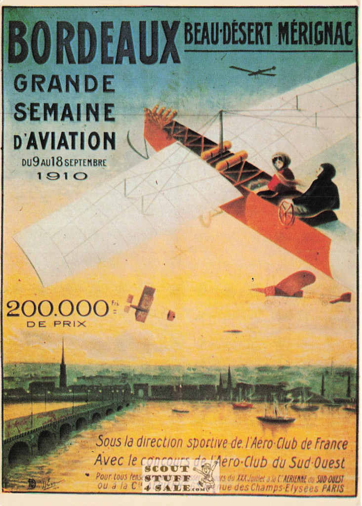 1900's French Travel Promotion Poster on Postcard, Bordeaux, Editions Nugeron #R23