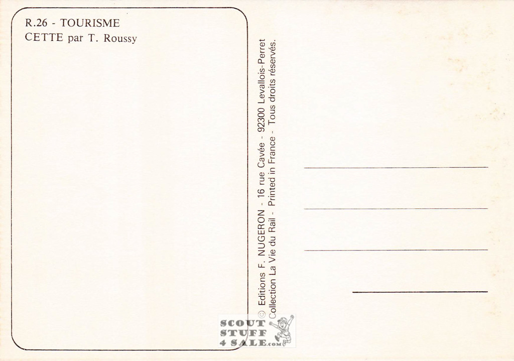 1900's French Travel Promotion Poster on Postcard, Cette, Editions Nugeron #R26