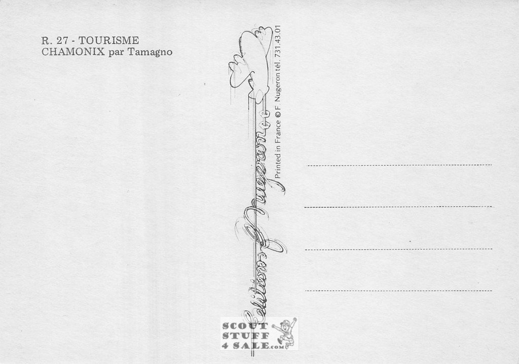 1900's French Travel Promotion Poster on Postcard, Monte-Blanc, Ed. Nugeron #R27