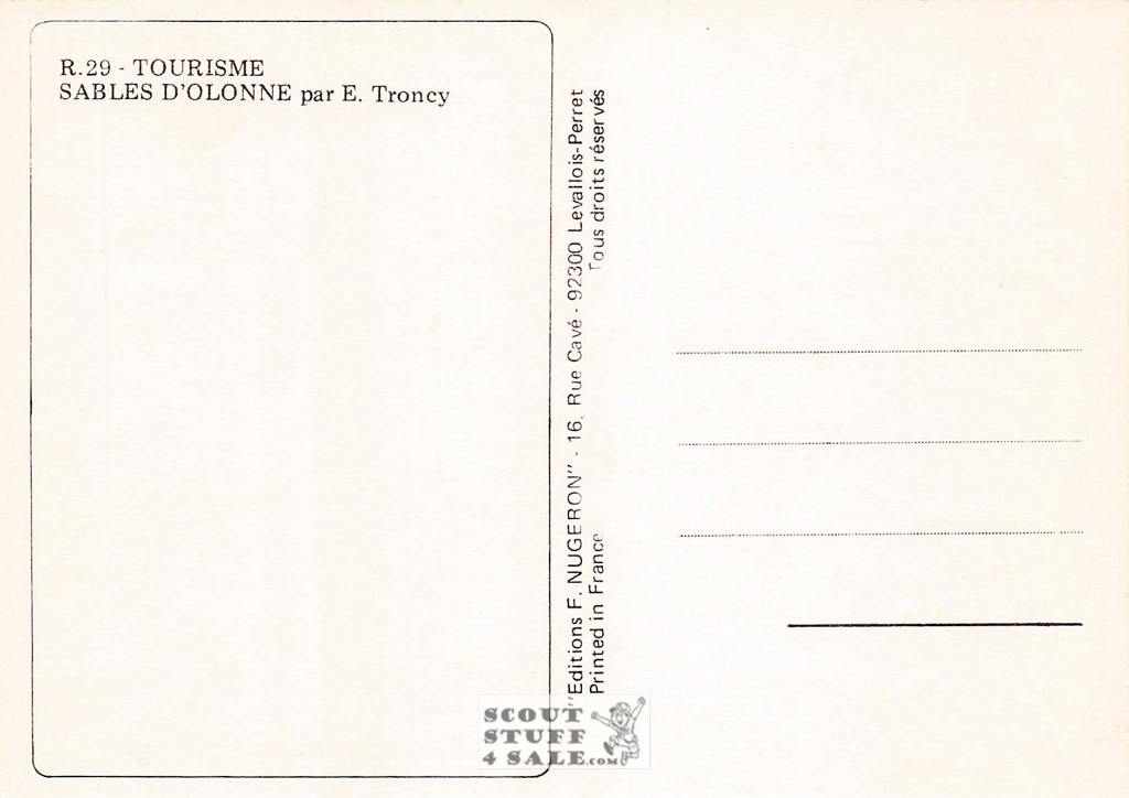 1900's French Travel Promotion Poster on Postcard, Sables D'Olonne, Nugeron #R29