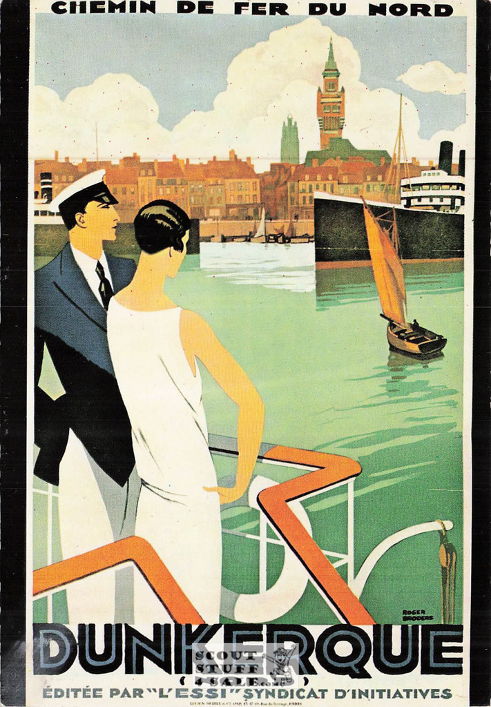 1900's French Travel Promotion Poster on Postcard, Dunkerque, Ed. Nugeron #R33