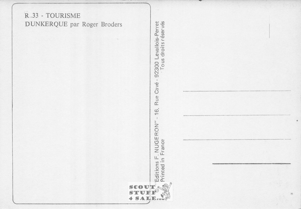 1900's French Travel Promotion Poster on Postcard, Dunkerque, Ed. Nugeron #R33