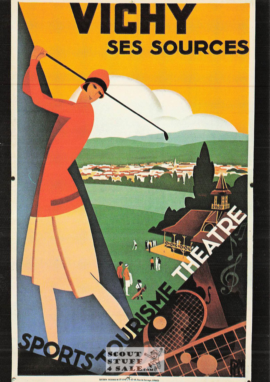 1900's French Travel Promotion Poster on Postcard, Vichy, Editions Nugeron #R34