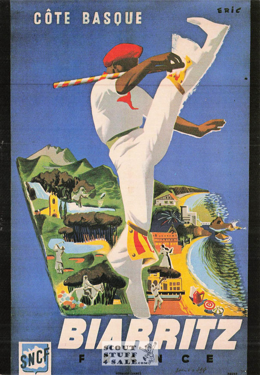 1900's French Travel Promotion Poster on Postcard, Biarritz, Editions Nugeron #R36