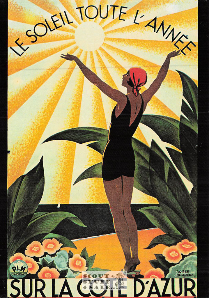 1900's French Travel Promotion Poster on Postcard, Cote D'Azur, Ed. Nugeron #R38