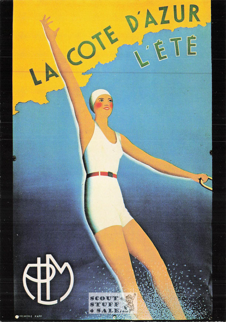 1900's French Travel Promotion Poster on Postcard, Cote D'Azur, Ed. Nugeron #R39