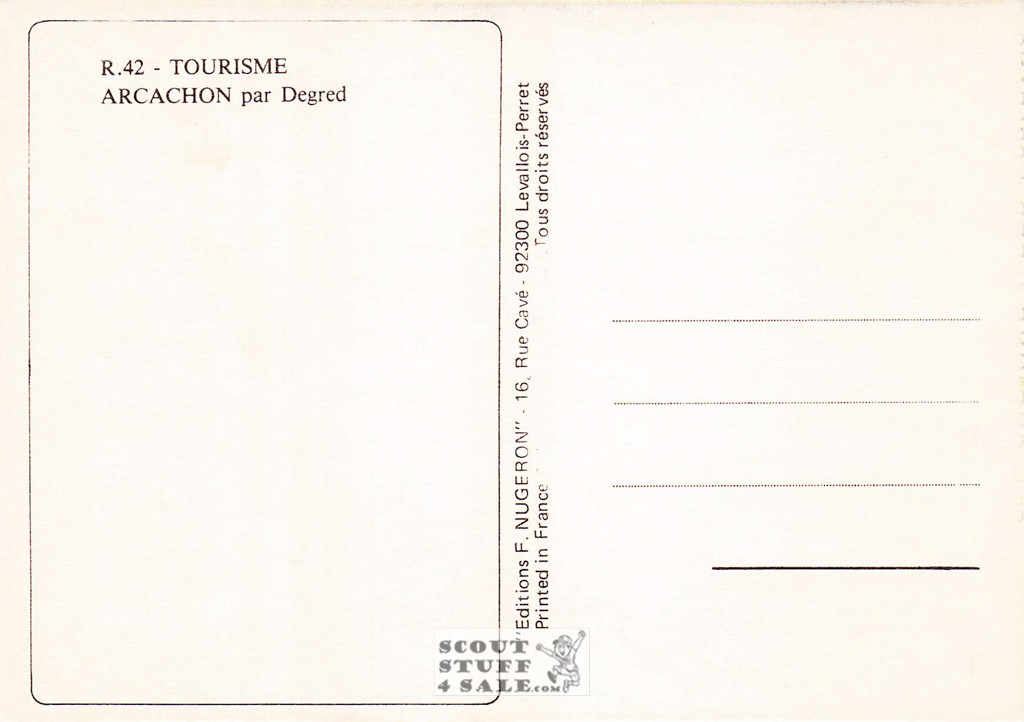 1900's French Travel Promotion Poster on Postcard, Arcachon, Ed. Nugeron #R42