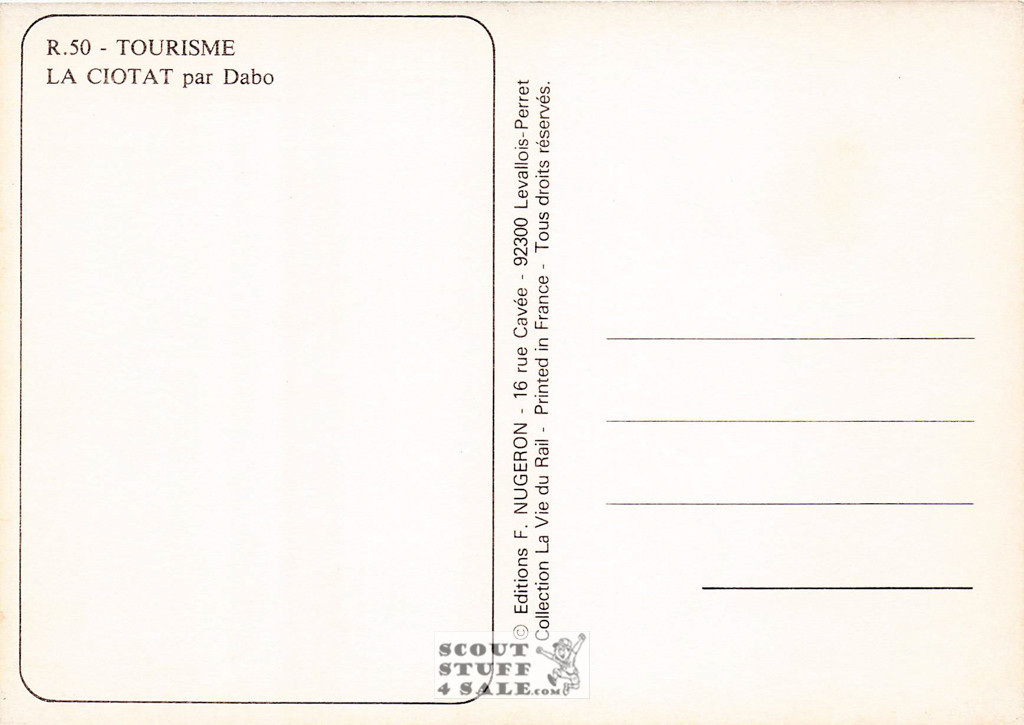 1900's French Travel Promotion Poster on Postcard, La Ciotat Plage, Nugeron #R50