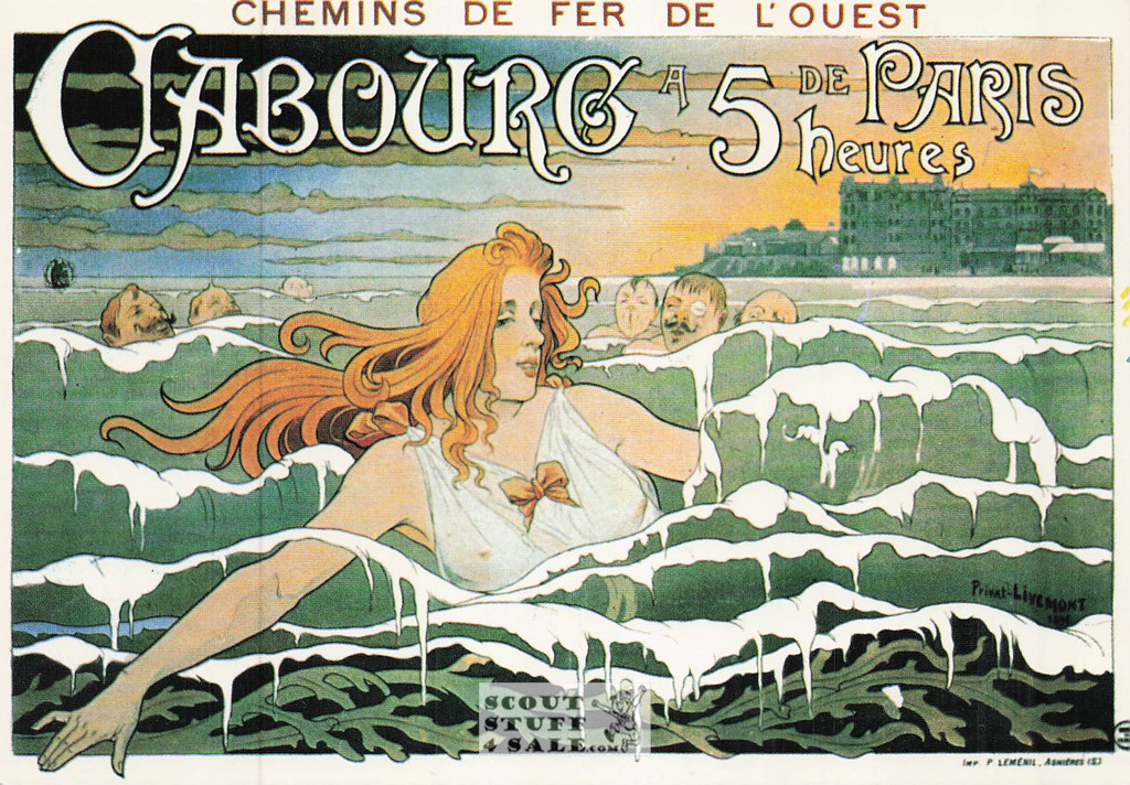 1900's French Travel Promotion Poster on Postcard, Cabourg, Editions Nugeron #R54