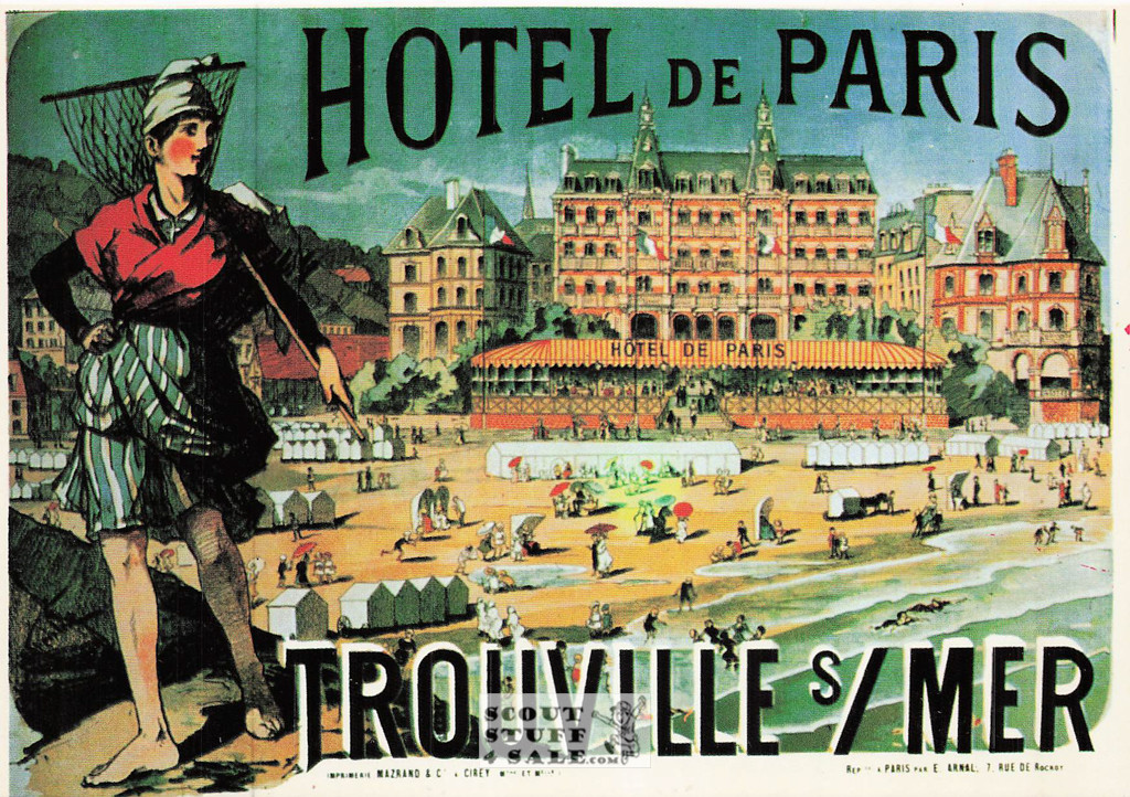1900's French Travel Promotion Poster on Postcard, Hotel De Paris, Nugeron #R58