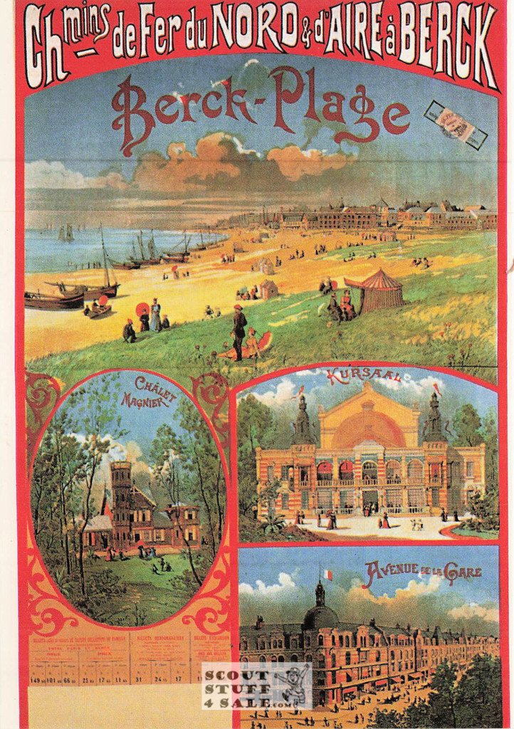 1900's French Travel Promotion Poster on Postcard, Berck-Plage, Ed. Nugeron #R108
