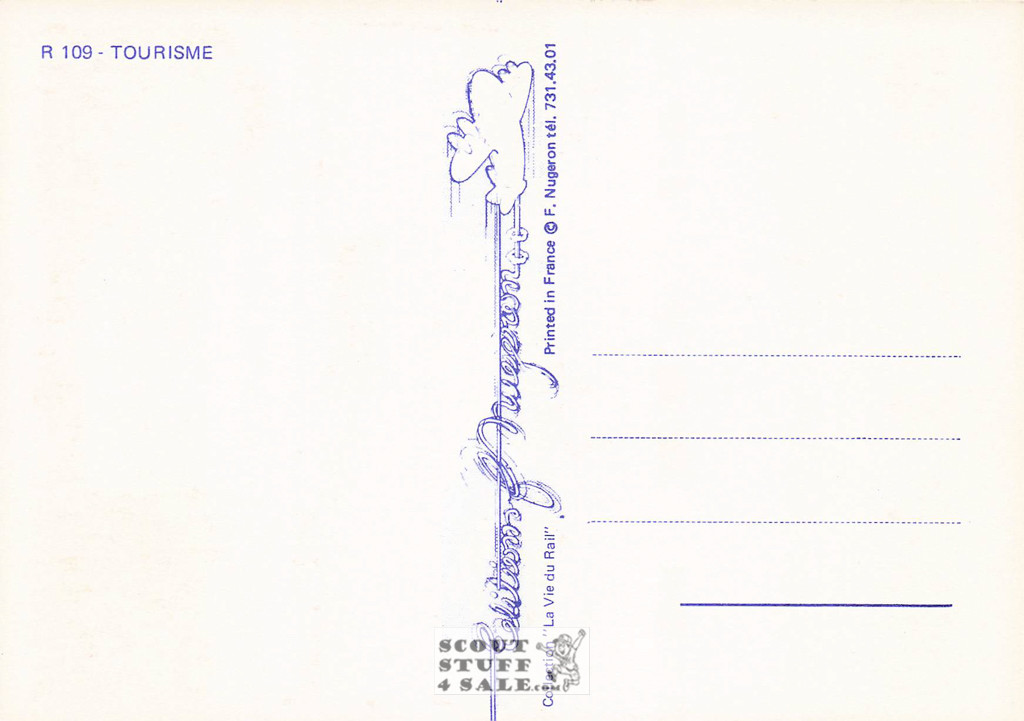 1900's French Travel Promotion Poster on Postcard, Chemins de Fer du Sud, #R109