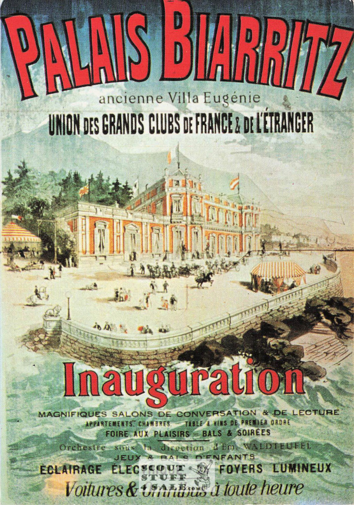 1900's French Travel Promotion Poster on Postcard, Palais Biarritz, Nugeron #R115