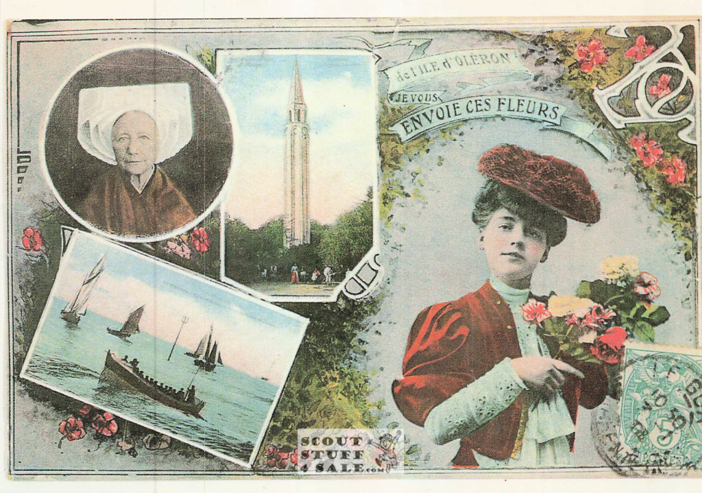 1900's French Travel Promotion Poster on Postcard, Ile d'Oleron, Ed. Nugeron #R116