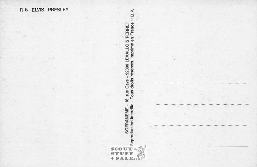 Elvis Presley  French Postcard, Editions Nugeron #R-6