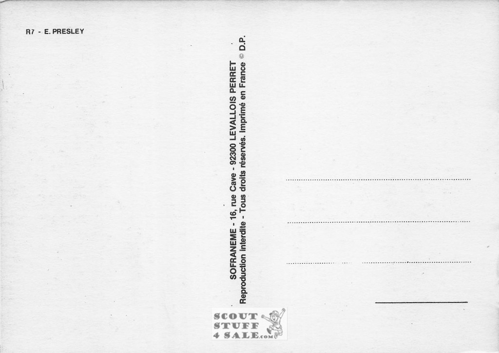 Elvis Presley  French Postcard, Editions Nugeron #R-7