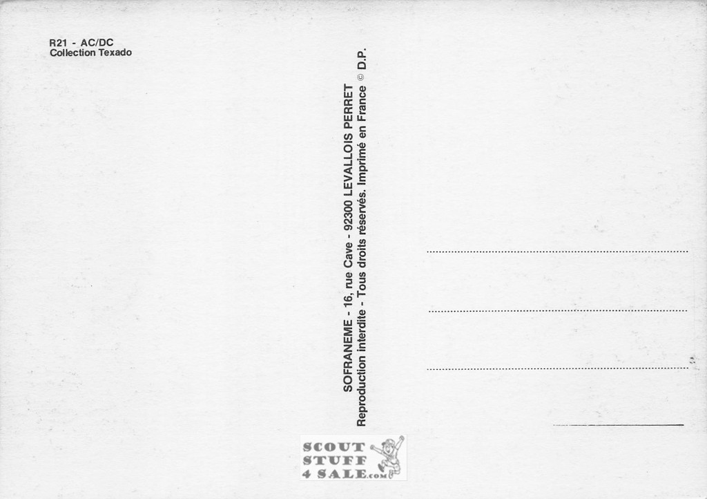 AC/DC Band French Postcard, Editions Nugeron #R-21