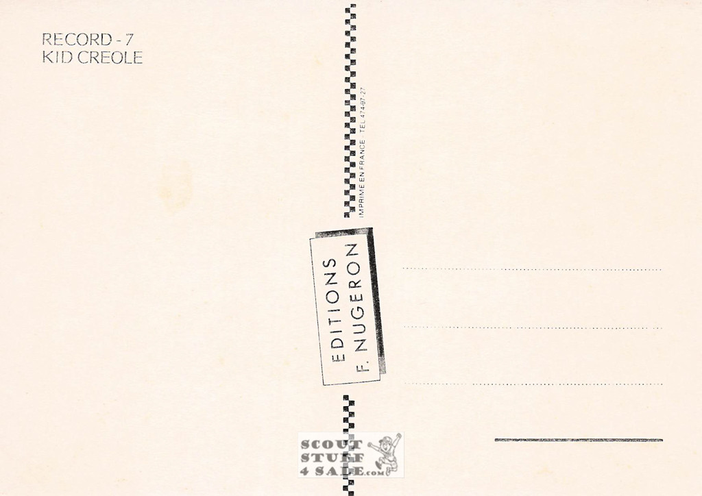 Kid Creole and the Coconuts Album French Postcard, Editions Nugeron #RECORD7