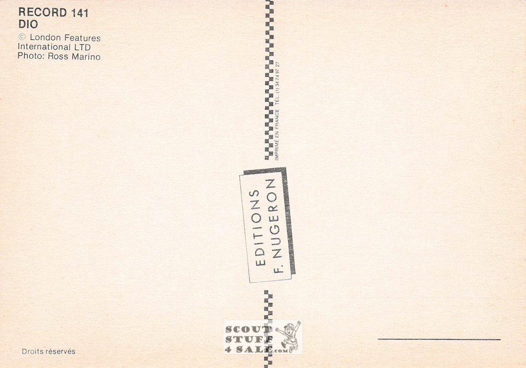Dio French Postcard, Editions Nugeron #RECORD141
