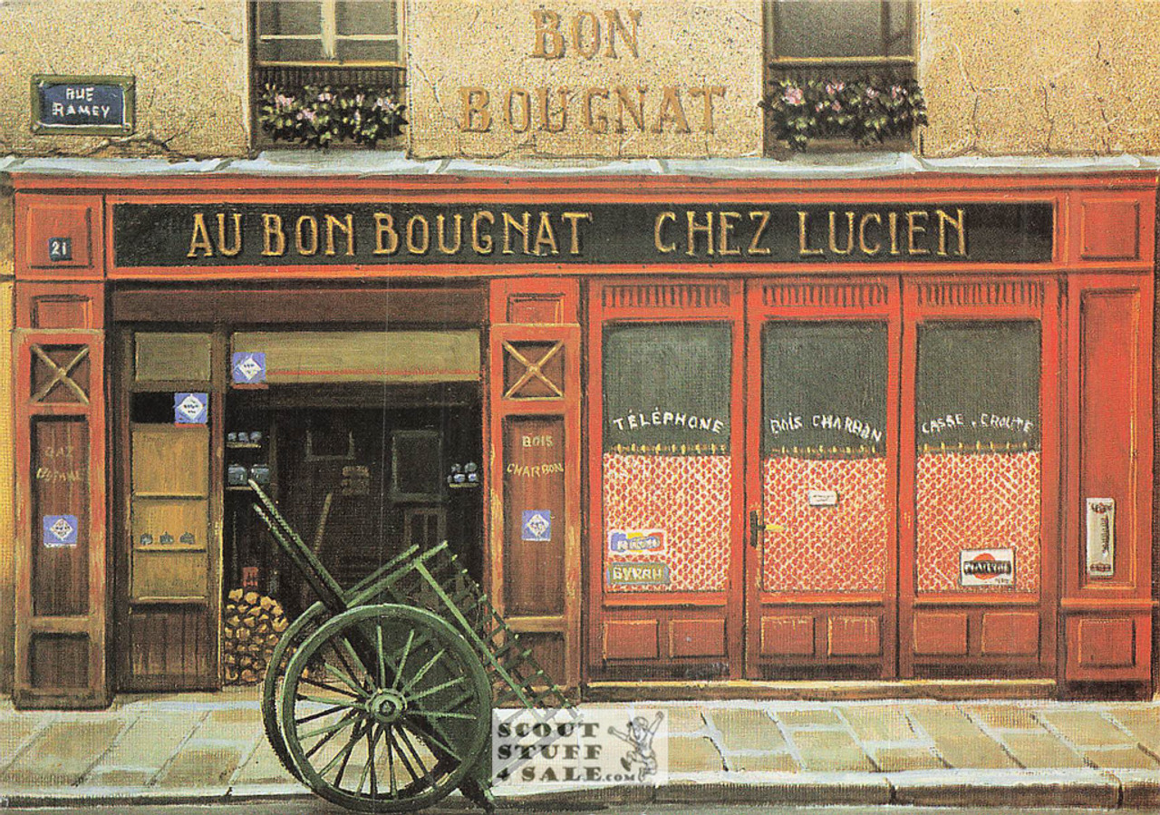 Au Bon Bougnat by Andre Renoux Painting French Postcard, Editions Nugeron #RF1