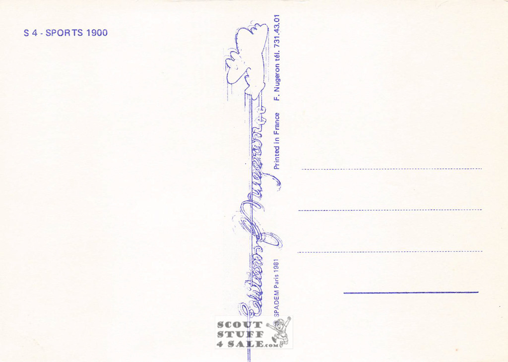 1900's French Sport Promotion Poster on Postcard, Skiing Mont-Blanc, Nugeron #S4