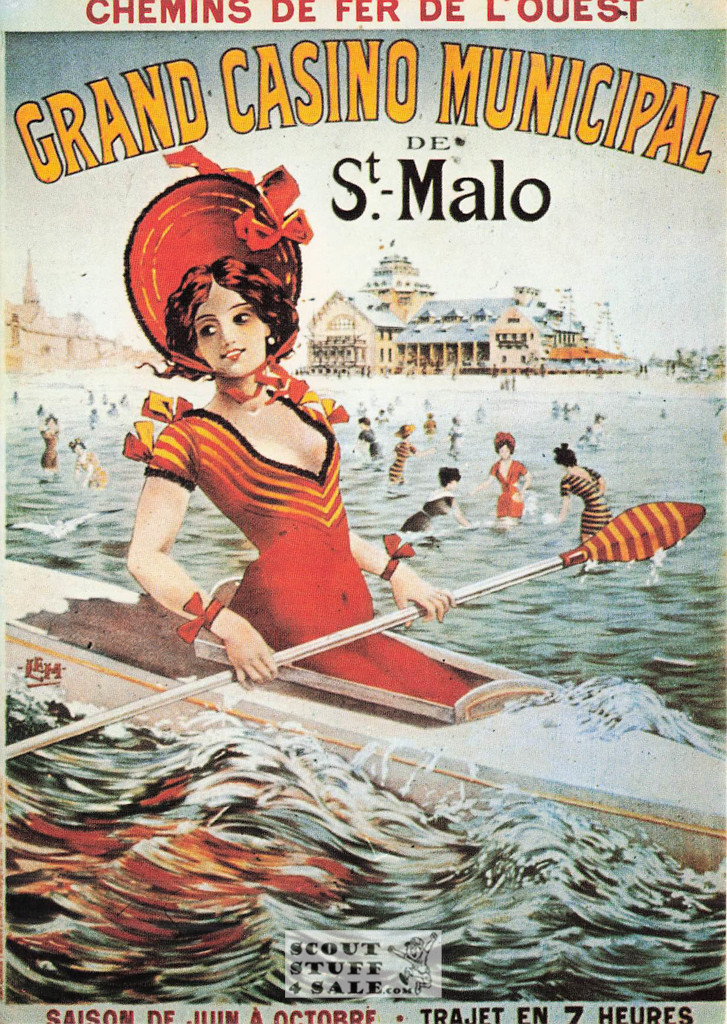 1900's French Sport Promotion Poster on Postcard, Kyaking, Editions Nugeron #S5