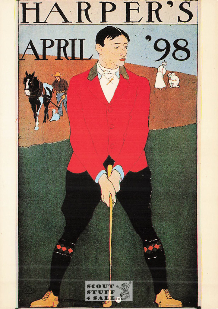 1898 Harper's Magainze Cover with Golfer French Postcard, Editions Nugeron #S7
