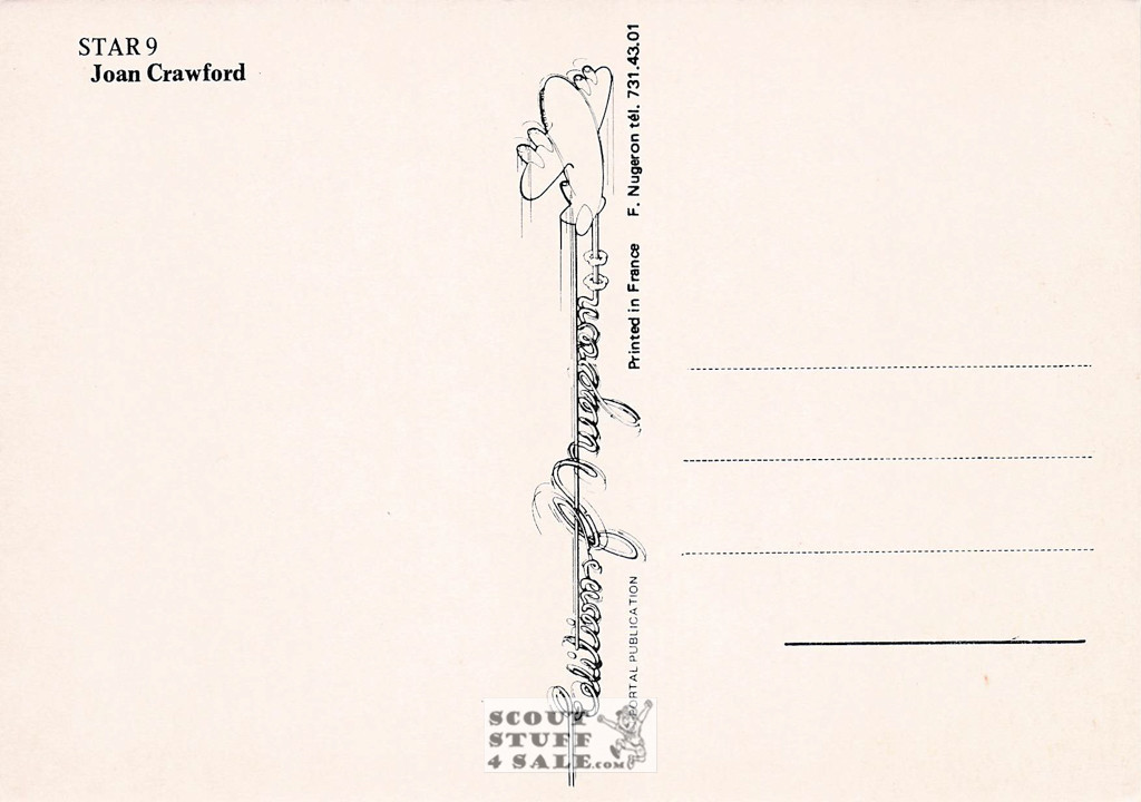 Joan Crawford French Postcard, Editions Nugeron #STAR9